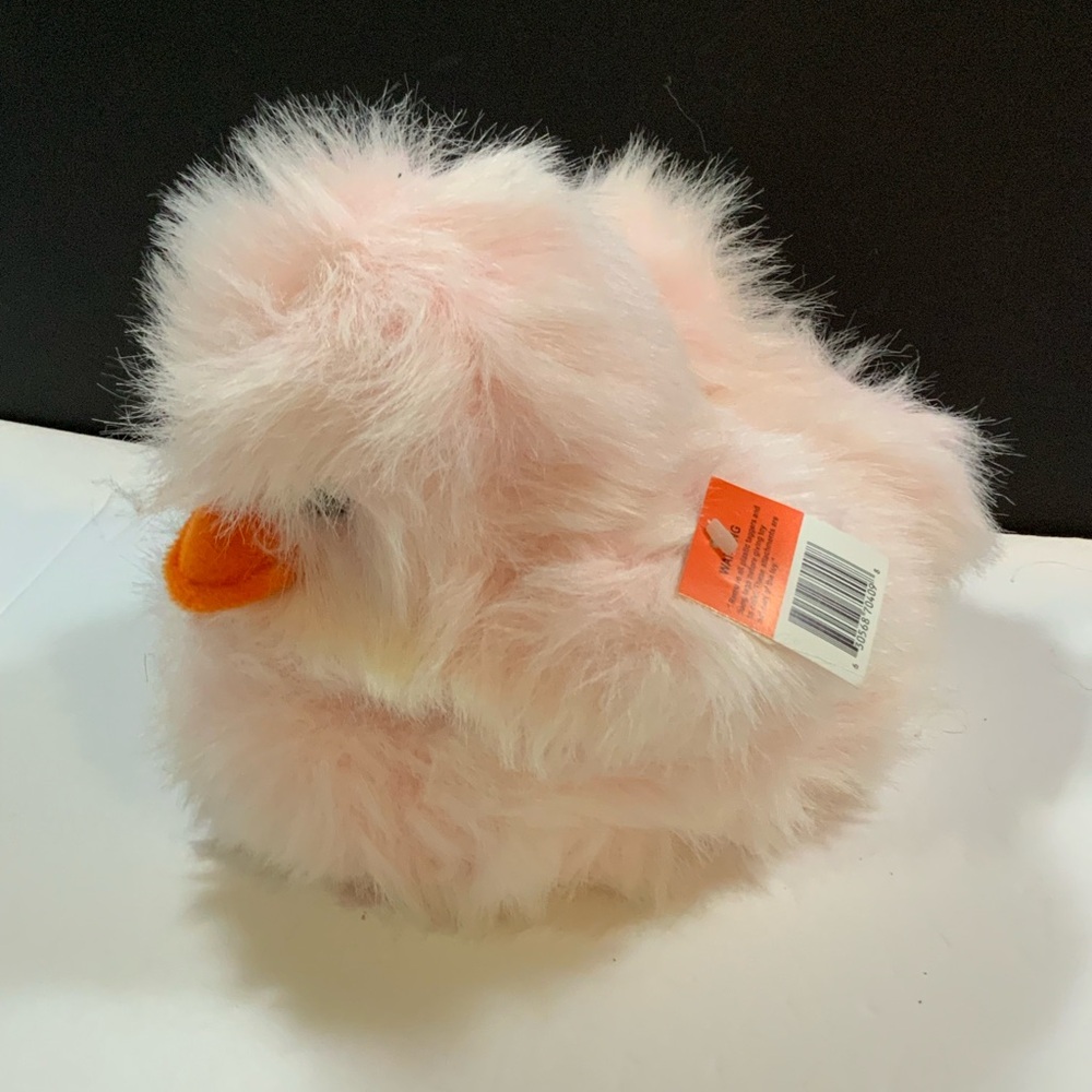Plush Duck Pink and White Embrace Fluffy 10 in Long Stuffed Animal NOS - Picture 2 of 6